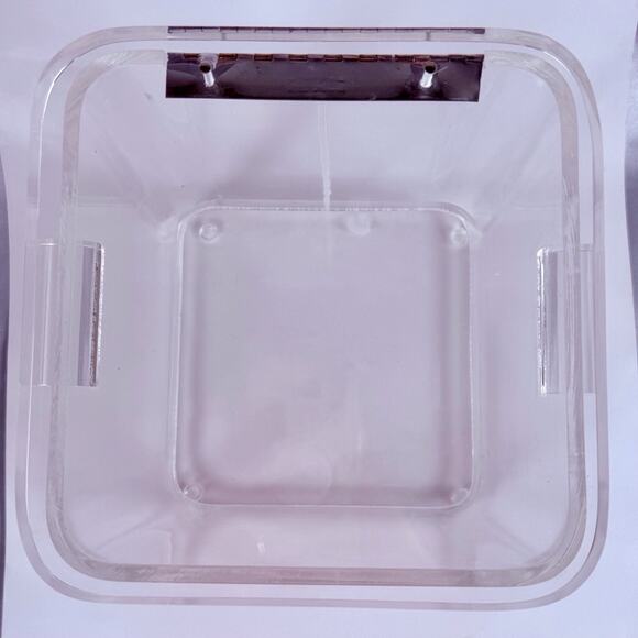 Vintage Wilardy Clear Lucite Ice Bucket Box Hinged Lid MCM Hollywood Regency 10” - Picture 12 of 13